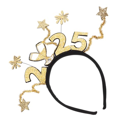PHENOFICE 2025nummer Stirnband Mit Sternen Für Neujahrsfeier Foto-requisite Für Silvesterparty Dekoratives Haarband Für Erwachsene von PHENOFICE