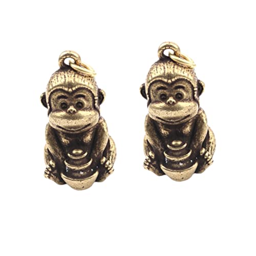 PHENOFICE 2stücke Chinesischer Schlüsselanhänger Messing Kreativer Dekorationsanhänger Im Affen-zodiac-design Mit Für Home Decoration Und Kreative Handwerkskunst von PHENOFICE