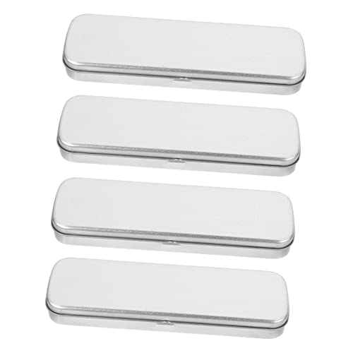 PHENOFICE 4 Stück Weißblech Schreibwarenbox Schreibwarenbehälter Bleistiftbeutel Schreibtischbarriere Stift Organizer Lipgloss Behälter Federmäppchen Multifunktionales von PHENOFICE