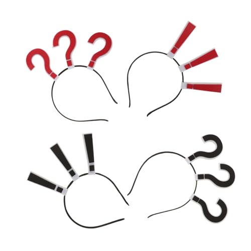 PHENOFICE 4stücke Fragezeichen-haarband Ausrufezeichen-stirnband Dekorative Kopfbedeckungen Zeichensetzungs-haarreif Übertriebenes Stirnband Für Halloween-party Haar-accessoires Für von PHENOFICE