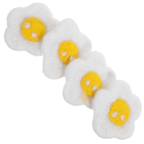 PHENOFICE 4stücke Teiliges Niedlichen Filz-haarclips Haarschmuck Mit Cartoon-ei-design Und Langlebig Für Kreative Haaraccessoires von PHENOFICE