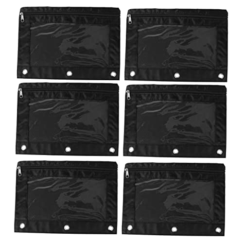 PHENOFICE 6 Stück Teiliges Transparente Oxford Stift und Dokumententaschen mit DREI Löchern Langlebig Leicht mit Reibungslos Gleitendem Reißverschluss für Büro Schule und Aufbewahrung von PHENOFICE