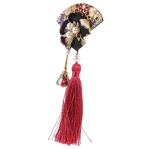 PHENOFICE Fächer Haarspange mit Quaste Japanisches Haarschmuck für Frauen Traditionelle Haarklammer für Hochzeiten Festivals und Besondere Anlässe Perfektes für Damen und Mädchen von PHENOFICE