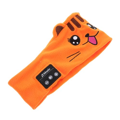 PHENOFICE Kopftuch Mit -musik Panda-stirnbänder Panda-kopfhörer Kabellose Kinderkopfhörer Panda Ohren Stirnband Kopfhörer Für Kleinkinder Panda-partyzubehör Polyester Orange von PHENOFICE