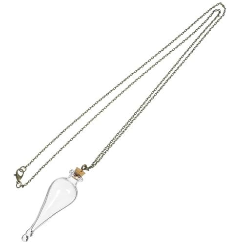 PHENOFICE Mini Drifting Glasflasche Halskette Robuste Kleine Wunschflasche mit Kette für DIY Projekte Parfüm und Dekoration für Reisen und Kreative Aufbewahrung von PHENOFICE