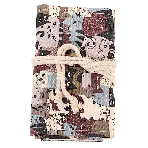 PHENOFICE Buntstift-vorhangtasche Aus Canvas Mit Druck Große Stiftetasche Zum Aufrollen Für Stifte Radiergummis Langlebige Aufbewahrung von PHENOFICE