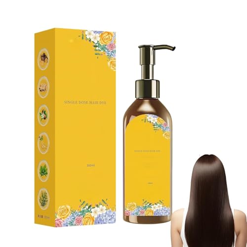 Einzeldosis-Blumenhaarfarbe, pflegende Pflanzenhaarfarbe, glattes Haar, verleiht Glanz, geeignet für Männer und Frauen und alle Haartypen von PHFDQKG