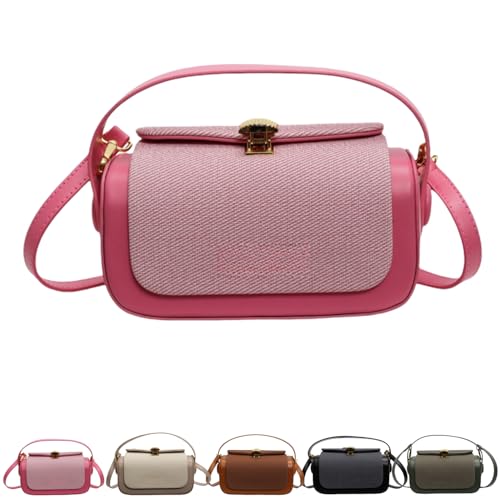 PHFDQKG Bunte Umhängetasche mit Klappe, strukturierte PU-Umhängetasche, exquisite Mini-Tasche, stilvoll und schlicht von PHFDQKG