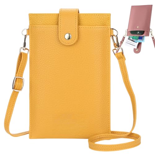 PHFDQKG Ultradünne Handy-Brieftasche für Damen (2025) mit Kartenfächern und Steckfach, stilvoll und schlicht, PU-Material von PHFDQKG