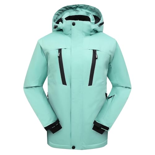 PHIBEE Damen Wasserdicht Warme Skijacke Winter Winddicht Schneemantel Kapuze Regenjacke, Grün , XX-Large PHIBEE Damen Wasserdicht Warme Skijacke Winter Winddicht Schneemantel Kapuze Regenjacke, Grün , XX-Large von PHIBEE