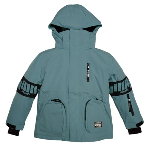 PHIBEE Herren-Skijacke, wasserdicht, winddicht, Fleece, Eisblau, Größe XL von PHIBEE