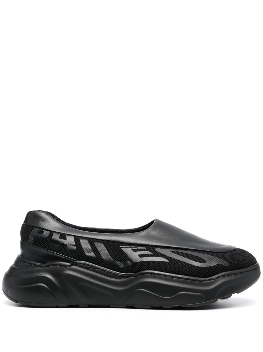 PHILEO Slip-On-Sneakers mit Logo-Print - Schwarz von PHILEO