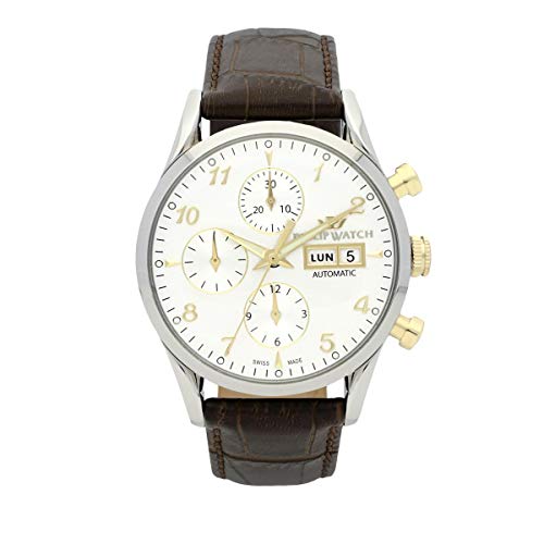 PHILIP WATCH Herren Chronograph Quarz Uhr mit Leder Armband R8241908002 von Philip Watch