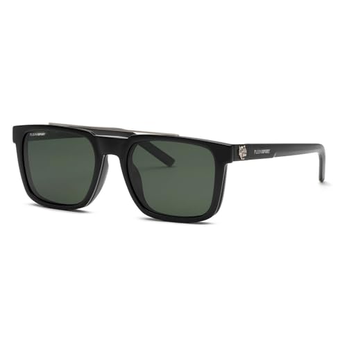 PHILIPP PLEIN SPORT Herren Usp025 Sonnenbrille, Total Shiny Black, 54 von PHILIPP PLEIN SPORT