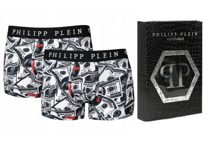 PHILIPP PLEIN Boxershorts Herren Unterwäsche 2er Pack Dollar Boxer Hose Rock’n’Roll trifft auf High-End-Komfort von PHILIPP PLEIN