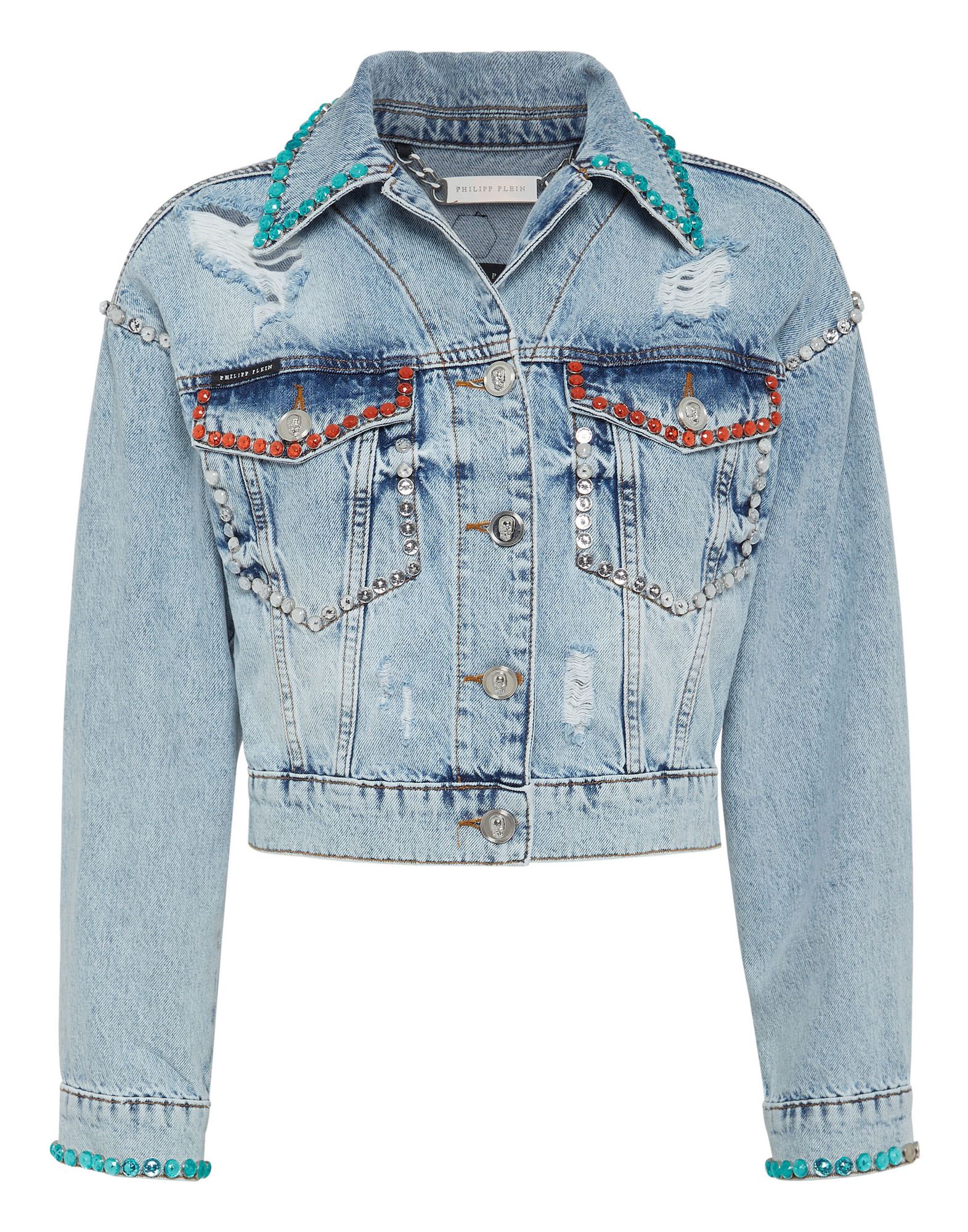 PHILIPP PLEIN Jeansjacke/-mantel Damen Blau von PHILIPP PLEIN