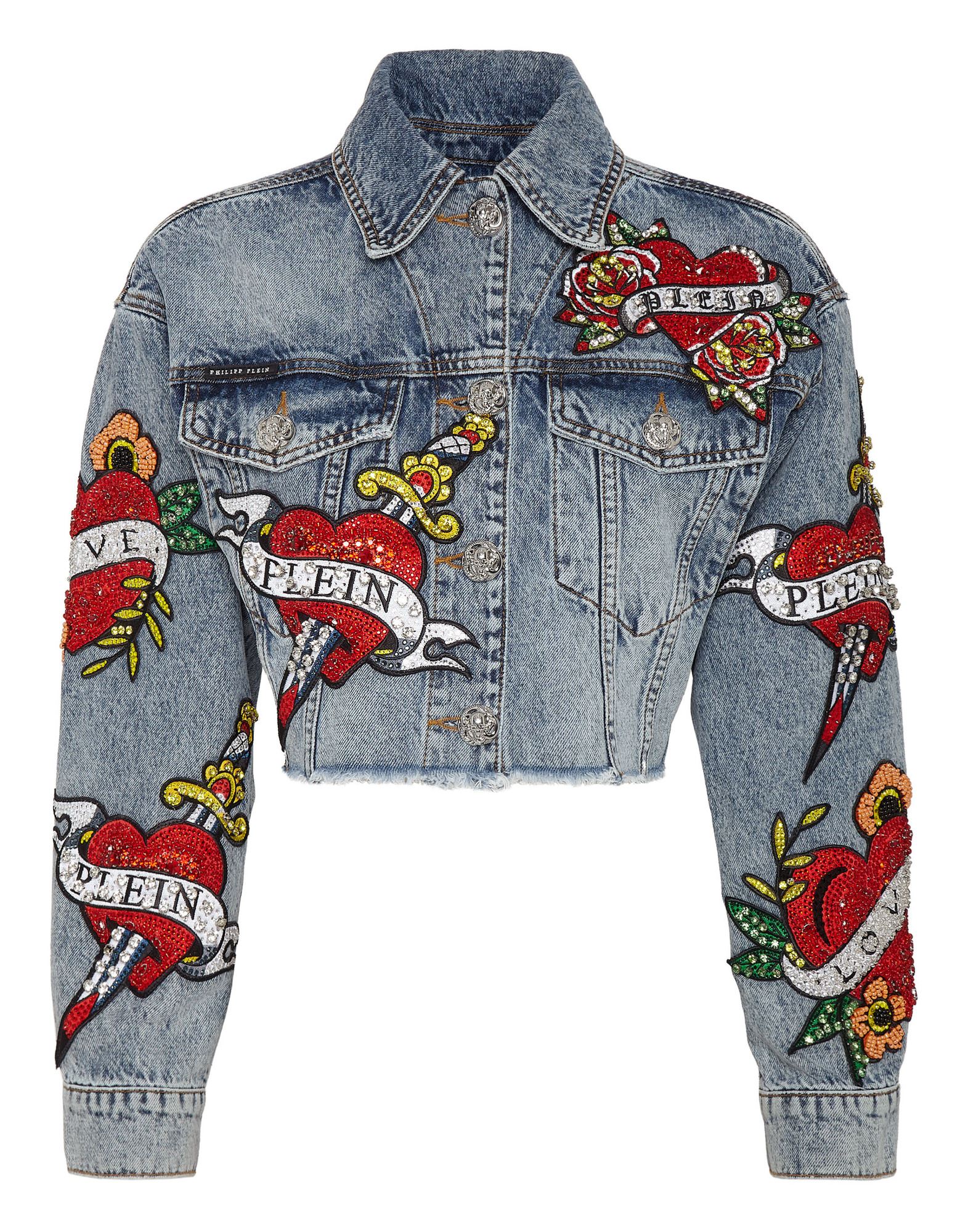 PHILIPP PLEIN Jeansjacke/-mantel Damen Blau von PHILIPP PLEIN