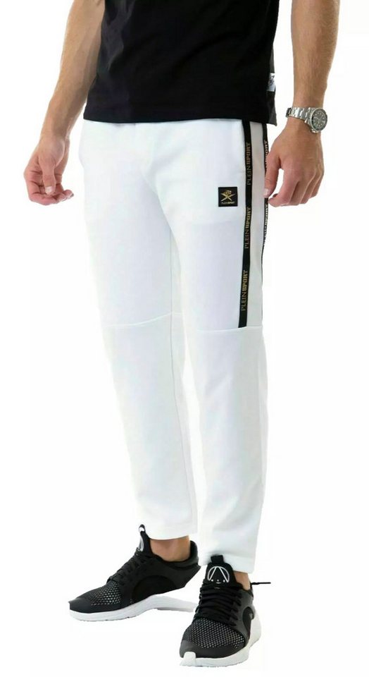 PHILIPP PLEIN Jogginghose Lounge Hose Mit Logo Tape Streifen Slim Fit Verstellbarer Kordelzug, Logo-Tape-Details, Welt-Details, Logo-Patch von PHILIPP PLEIN