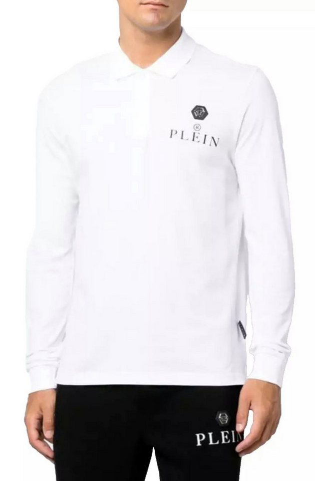 PHILIPP PLEIN Langarm-Poloshirt Herren ikonische PP-Hexagon-Patch ikonische PP-Hexagon-Patch von PHILIPP PLEIN