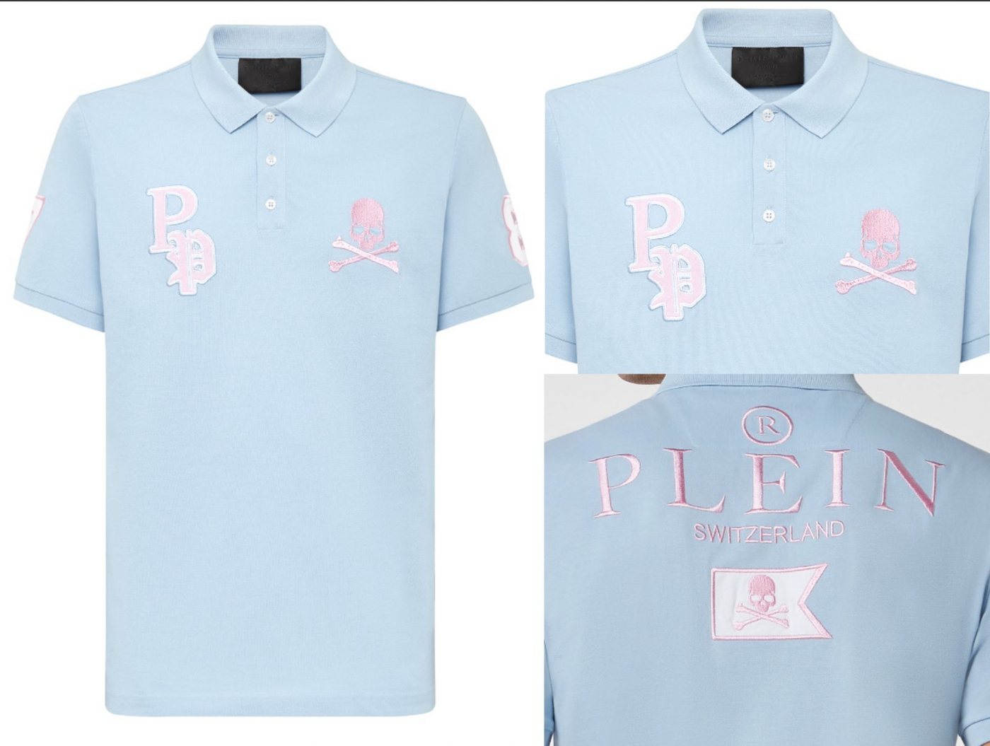 PHILIPP PLEIN Poloshirt PHILIPP PLEIN Polo Shirt Polohemd SS Multi Skull Logo Hemd Polohemd T- von PHILIPP PLEIN