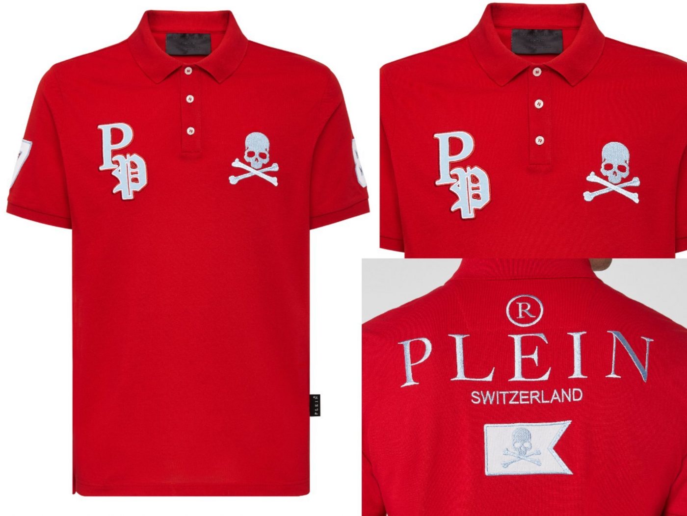 PHILIPP PLEIN Poloshirt PHILIPP PLEIN Polo Shirt Polohemd SS Multi Skull Logo Hemd Polohemd T- von PHILIPP PLEIN