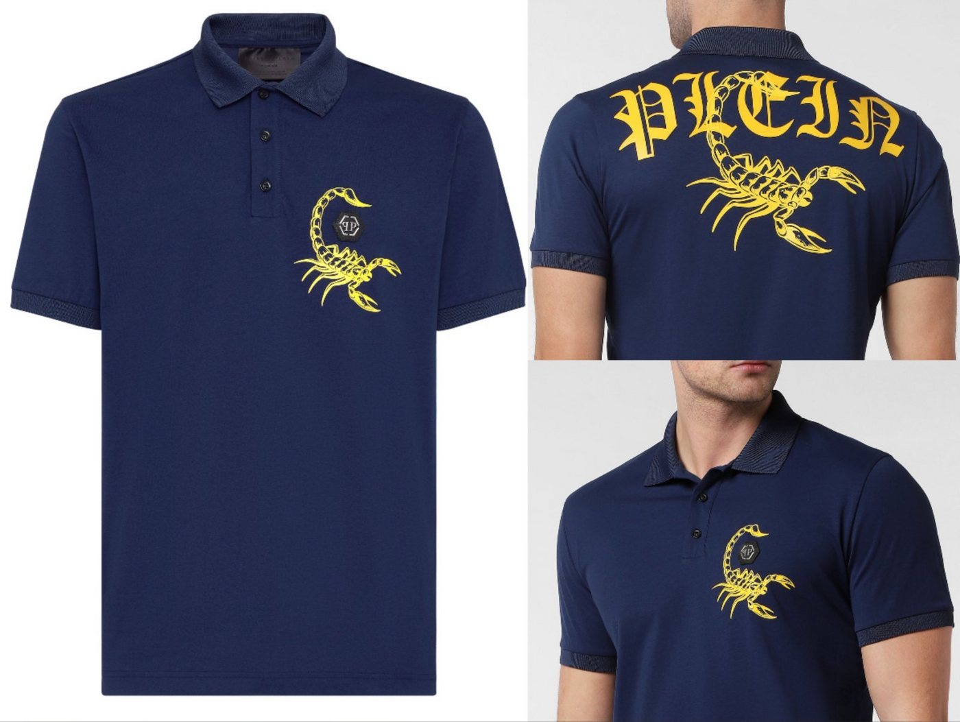 PHILIPP PLEIN Poloshirt PHILIPP PLEIN Scorpion Polo Shirt Polohemd Logo Patch Hemd T-shirt New von PHILIPP PLEIN