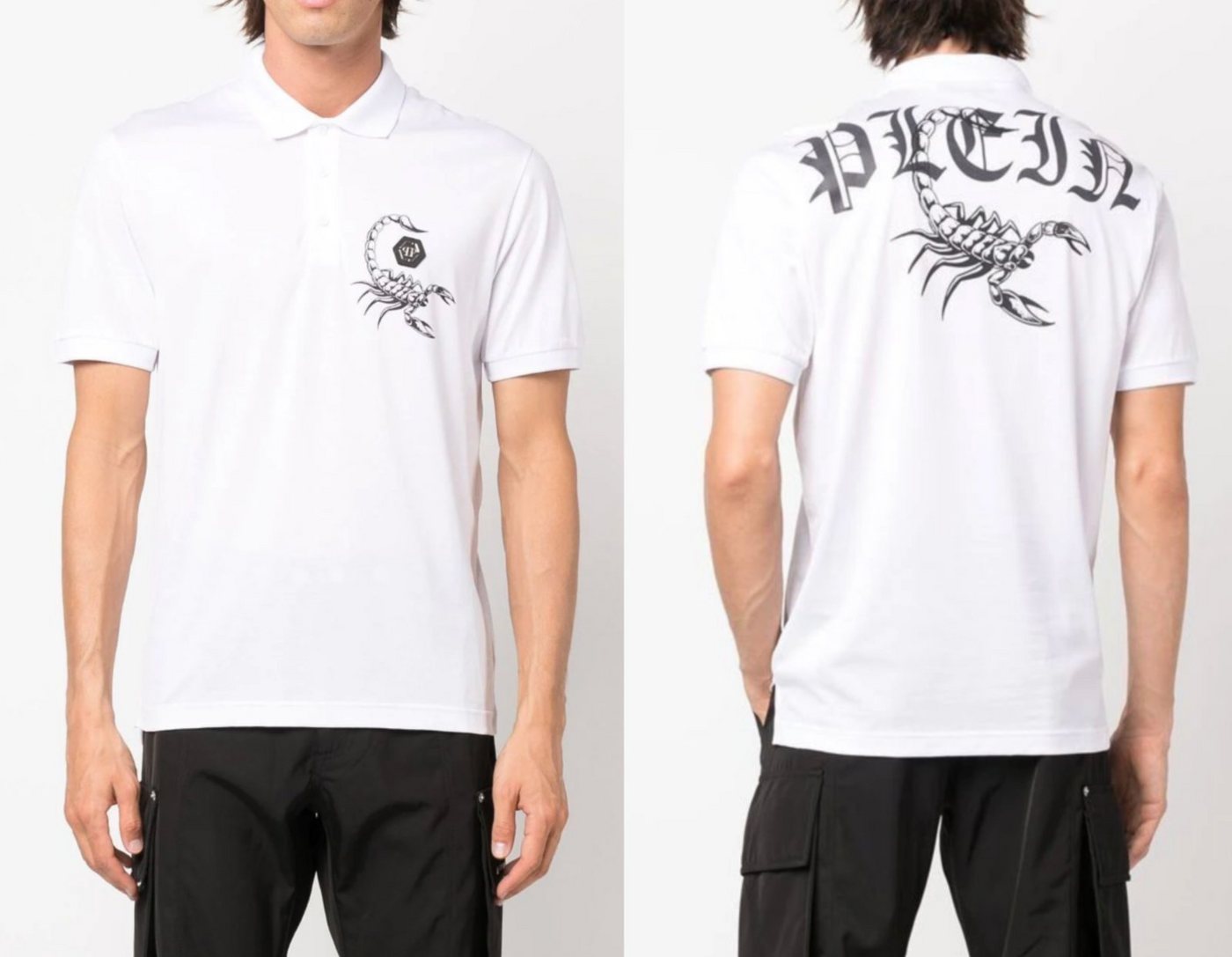 PHILIPP PLEIN Poloshirt PHILIPP PLEIN Scorpion Polo Shirt Polohemd Logo Patch Hemd T-shirt New von PHILIPP PLEIN