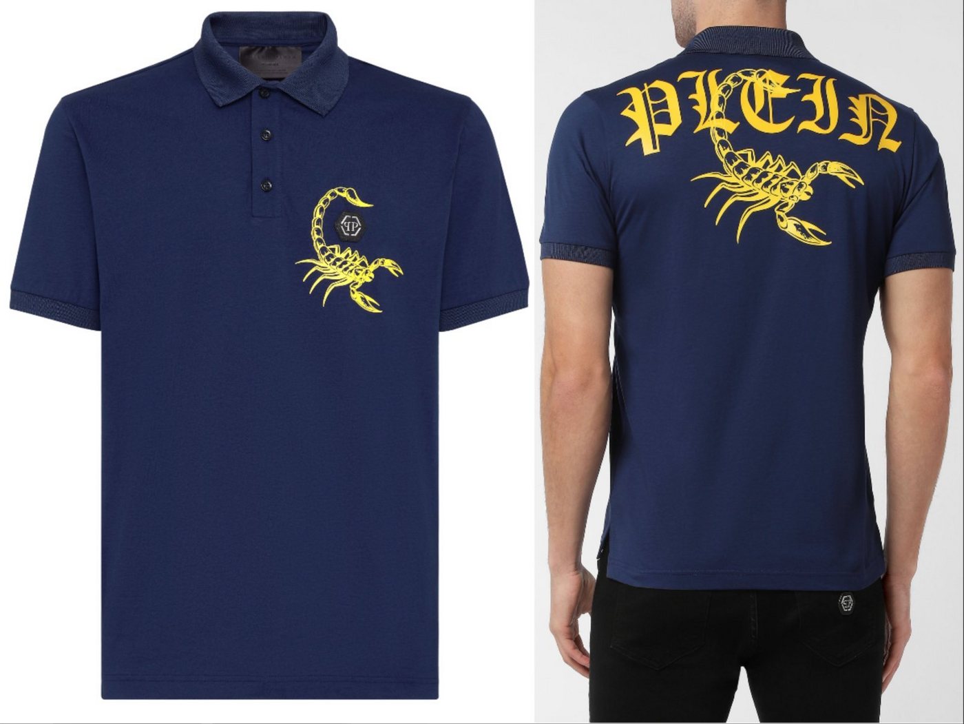 PHILIPP PLEIN Poloshirt PHILIPP PLEIN Scorpion Polo Shirt Polohemd Logo Patch Hemd T-shirt New von PHILIPP PLEIN