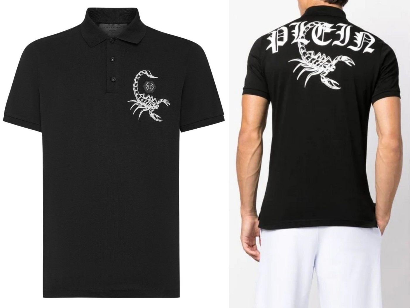 PHILIPP PLEIN Poloshirt PHILIPP PLEIN Scorpion Polo Shirt Polohemd Logo Patch Hemd T-shirt New von PHILIPP PLEIN