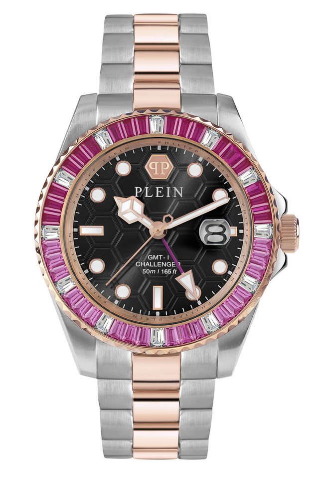 PHILIPP PLEIN Quarzuhr GMT-I CHALLENGER BAGUETTES, (1-tlg), Quarz-Analoguhr von PHILIPP PLEIN