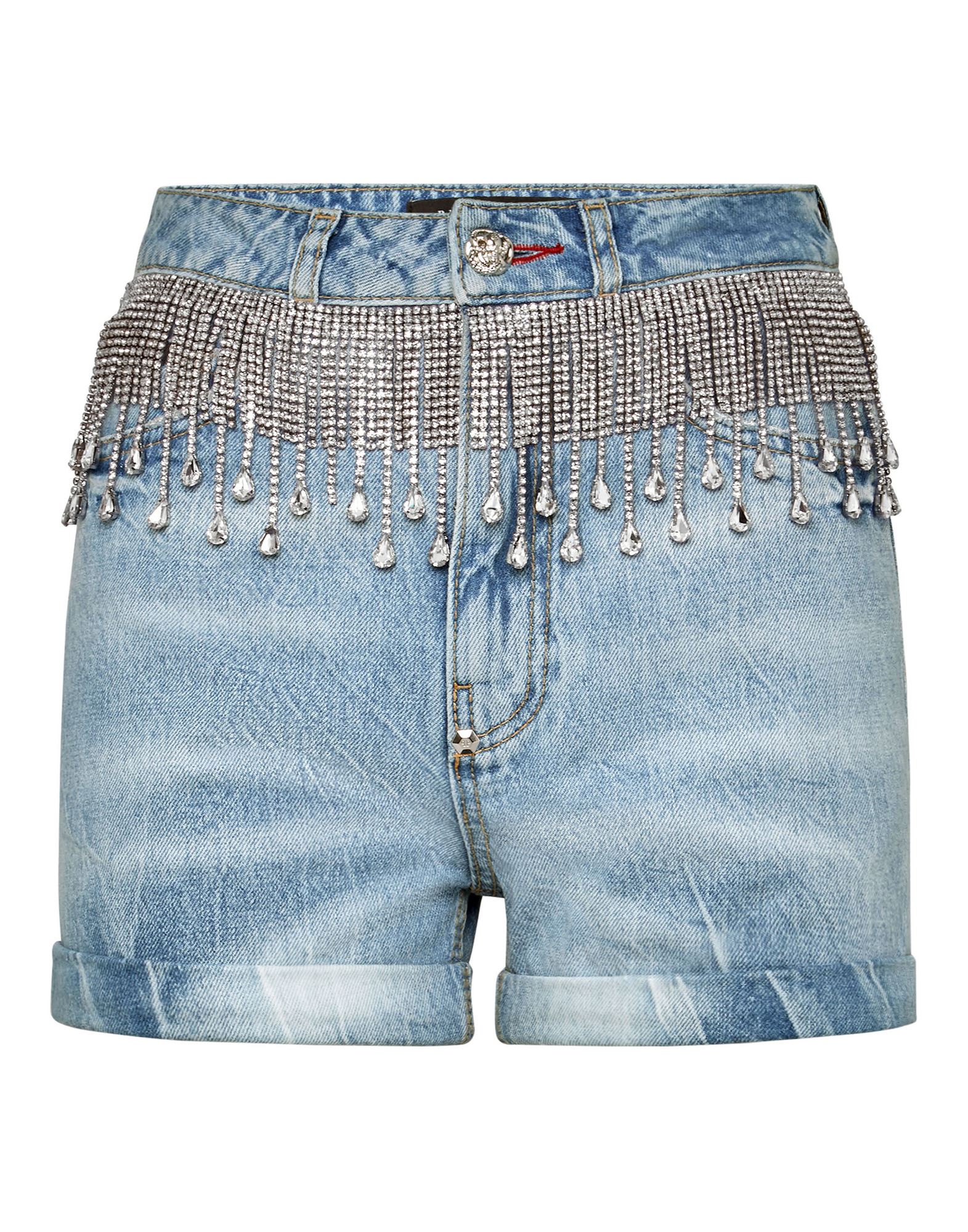 PHILIPP PLEIN Jeansshorts Damen Hellblau von PHILIPP PLEIN