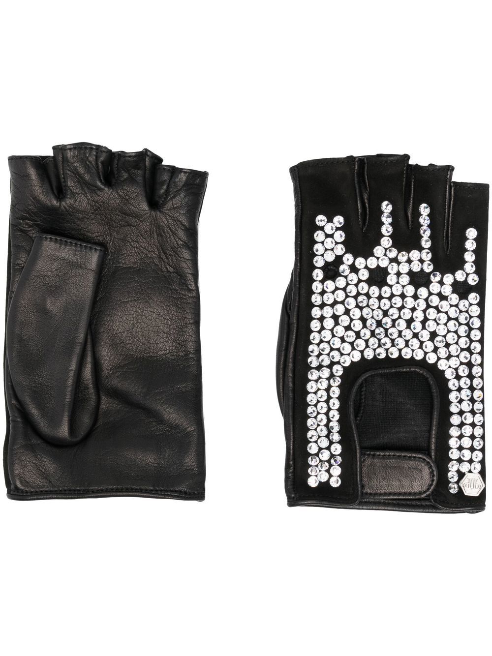 Philipp Plein Handschuhe mit Kristallen - Schwarz von Philipp Plein