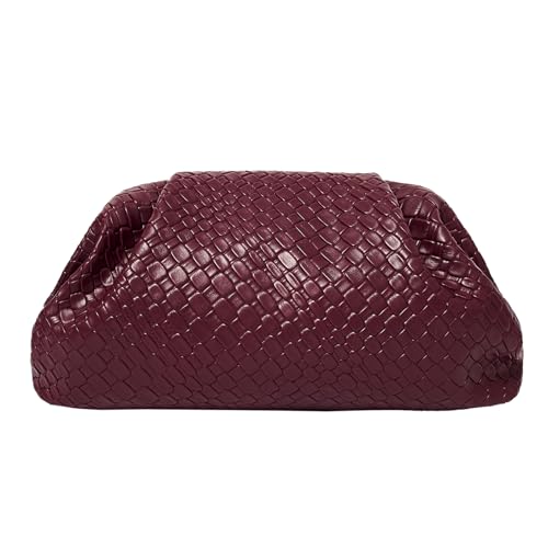 PHILOMENA Damen Vegan Leder Geldbörse Geraffte Tasche Abendhandtasche Dumpling Clutch Geldbörse, Weinrot PHILOMENA Damen Vegan Leder Geldbörse Geraffte Tasche Abendhandtasche Dumpling Clutch Geldbörse, Weinrot von PHILOMENA