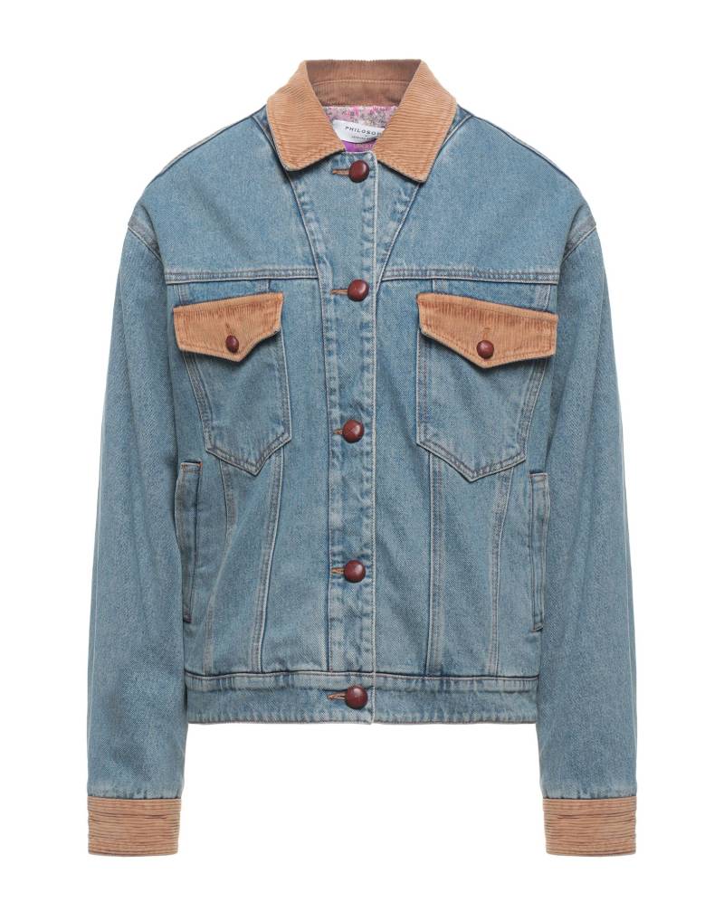 PHILOSOPHY di LORENZO SERAFINI Jeansjacke/-mantel Damen Blau von PHILOSOPHY di LORENZO SERAFINI