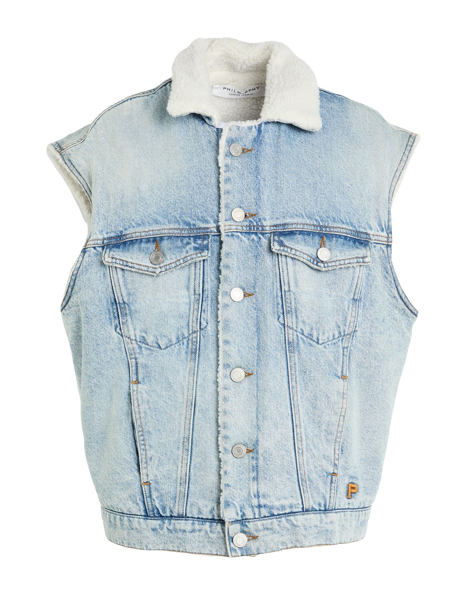 PHILOSOPHY di LORENZO SERAFINI Jeansjacke/-mantel Damen Blau von PHILOSOPHY di LORENZO SERAFINI