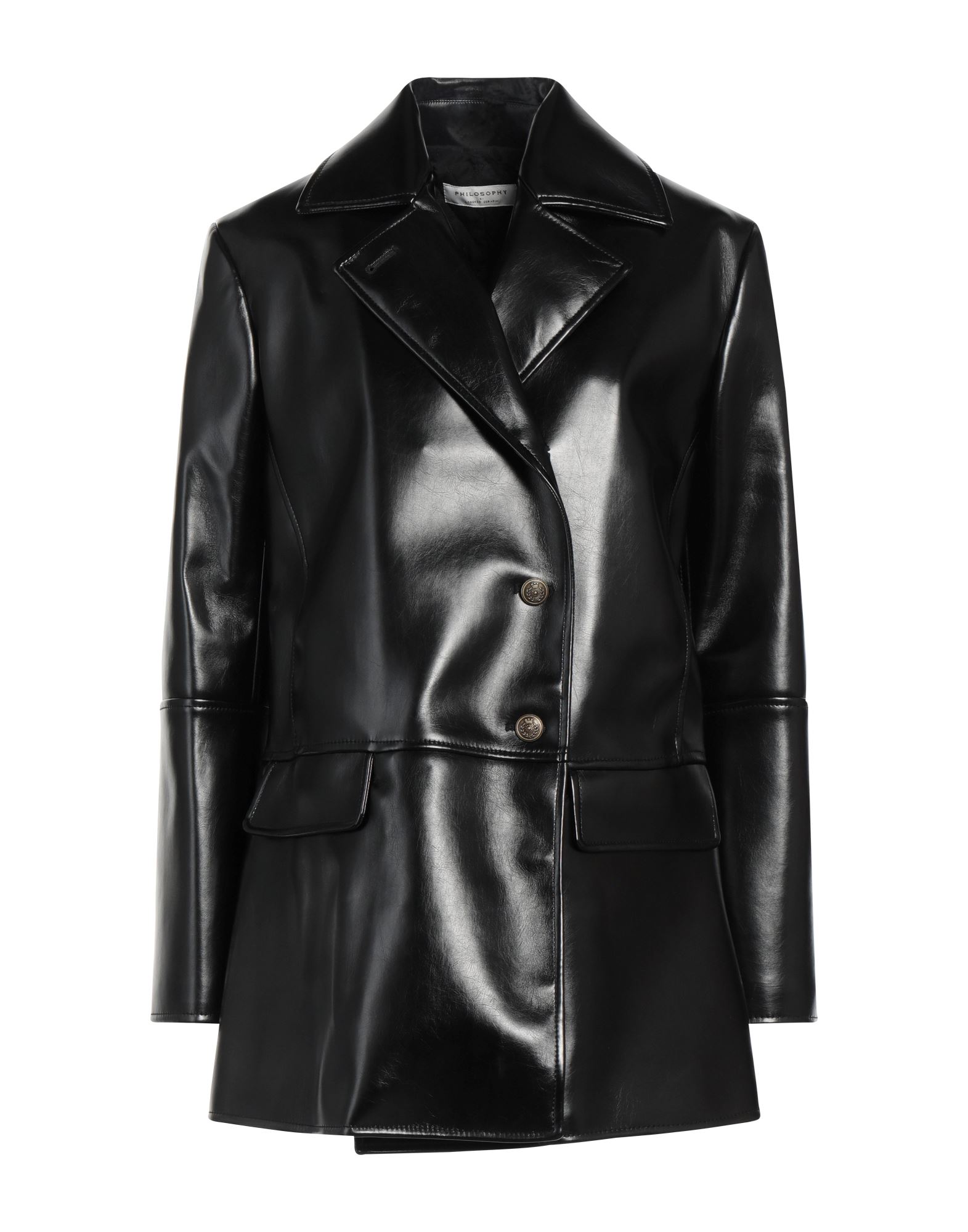 PHILOSOPHY di LORENZO SERAFINI Jacke, Mantel & Trenchcoat Damen Schwarz von PHILOSOPHY di LORENZO SERAFINI