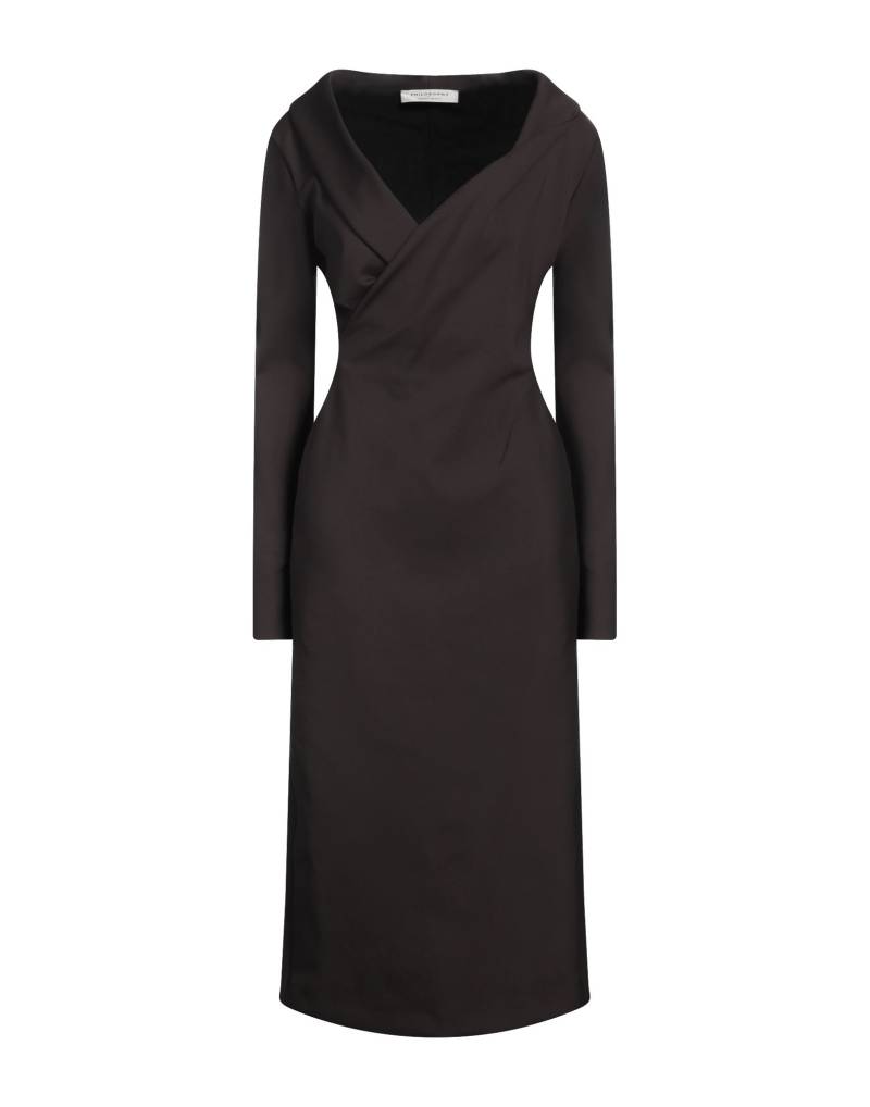 PHILOSOPHY di LORENZO SERAFINI Midi-kleid Damen Dunkelbraun von PHILOSOPHY di LORENZO SERAFINI