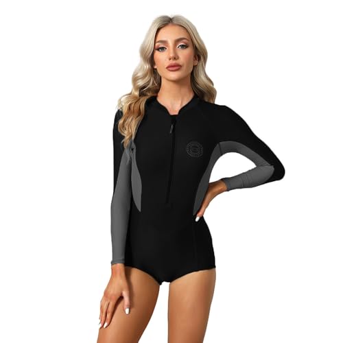 PHINIKISS Damen Bademode UV-Schutz Langarm Badeanzug Rash Guard Schwimmanzug von PHINIKISS