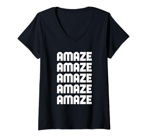 Damen Erstaunen T-Shirt mit V-Ausschnitt von PHM