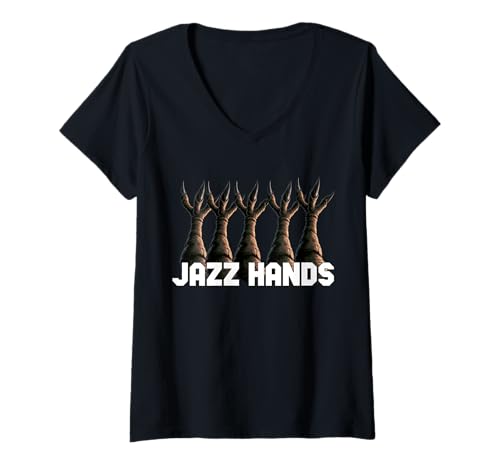 Damen Jazz-Hände T-Shirt mit V-Ausschnitt von PHM