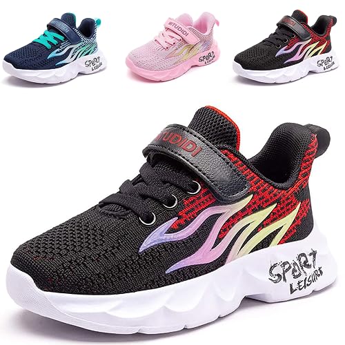 Kinder schuhe Jungen 35 Turnschuhe Sneaker Mädchen Sportschuhe Schuhe Leicht Kinder Laufschuhe Hallenschuhe Outdoor Atmungsaktiv Fitnessschuhe Basketballschuhe Walkingschuhe Jungenschuhe Schwarz von PHMNZIP