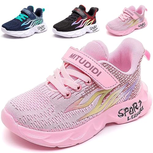 Laufschuhe Mädchen 34 Turnschuhe Kinder Sneaker Kinderschuhe Jungen Sportschuhe Schuhe Leicht Kinder Hallenschuhe Outdoor Atmungsaktiv Fitnessschuhe Basketballschuhe Walkingschuhe Jungenschuhe Rosa von PHMNZIP