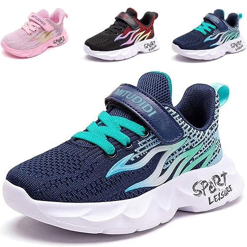 PHMNZIP Kinder Schuhe Jungen 33 Turnschuhe Sneaker Mädchen Sportschuhe Schuhe Leicht Kinder Laufschuhe Hallenschuhe Outdoor Atmungsaktiv Fitnessschuhe Basketballschuhe Jungenschuhe Unisex Blau von PHMNZIP