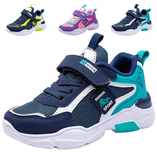 PHMNZIP Kinderschuhe Jungen 29 Turnschuhe Sneaker Mädchen Sportschuhe Schuhe Leicht Kinder Laufschuhe Hallenschuhe Outdoor Atmungsaktiv Fitnessschuhe Basketballschuhe Walkingschuhe Jungenschuhe Blau von PHMNZIP