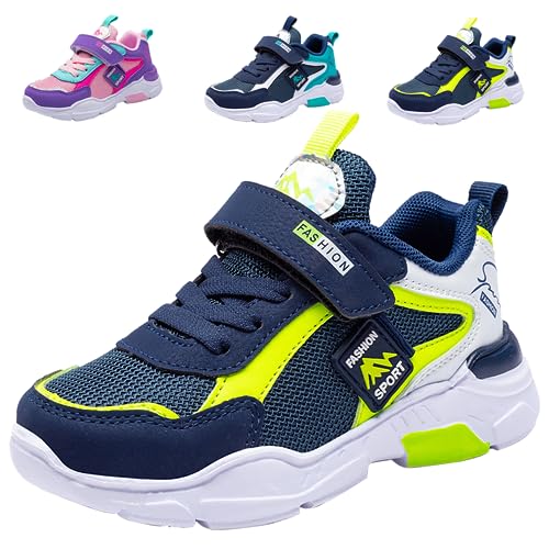PHMNZIP Schuhe Kinder 27 Turnschuhe Jungen Kinderschuhe Mädchen Sportschuhe Sneaker Junge Laufschuhe Hallenschuhe Outdoor Atmungsaktiv Fitnessschuhe Basketballschuhe Walkingschuhe Jungenschuhe Grün von PHMNZIP