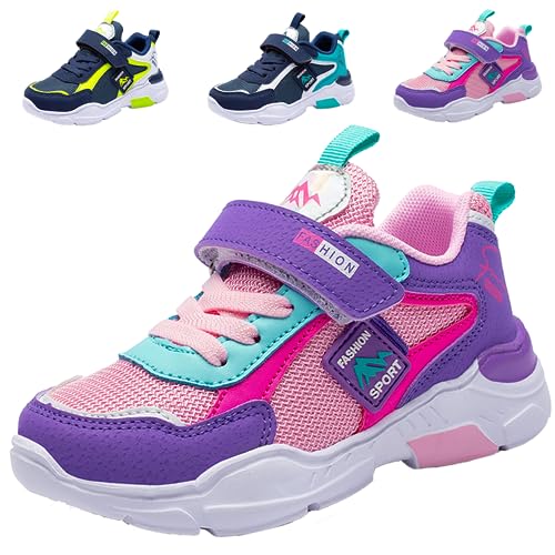 PHMNZIP Sneaker Mädchen 28 Turnschuhe Kinderschuhe Jungen Sportschuhe Schuhe Leicht Kinder Laufschuhe Hallenschuhe Outdoor Atmungsaktiv Fitnessschuhe Basketballschuhe Walkingschuhe Jungenschuhe Rosa von PHMNZIP