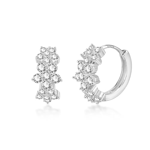 PHNIBIRD Ohrringe Silber 925 Creolen mit Zirkon Hypoallergene Creolen Damen Schmuck Geschenke für Frauen von PHNIBIRD