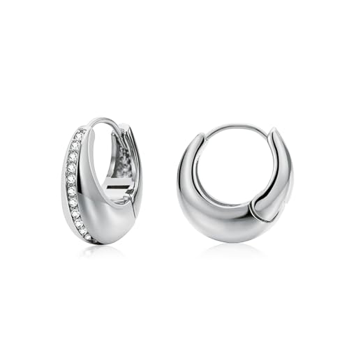 PHNIBIRD Creolen Kleine Ohrringe Damen Knorpel Kreolen Creolen Breit Ohrringe Mädchen und Frauen zum Täglichen Tragen von PHNIBIRD