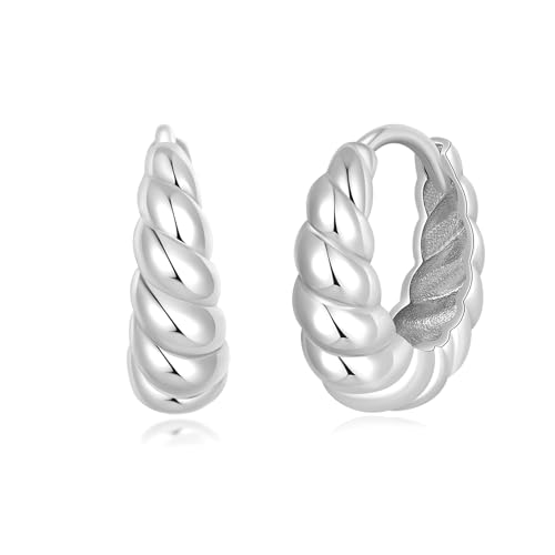 PHNIBIRD Creolen Ohrringe Silber Herren Damen Croissant Ohrringe Unisex Für den täglichen Gebrauch geeignet von PHNIBIRD