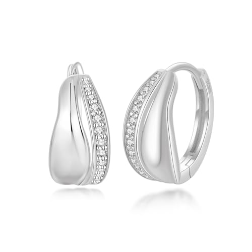 PHNIBIRD Creolen Ohrringe Silber Herren Damen Zirkonia Ohrringe Unisex Für den täglichen Gebrauch geeignet von PHNIBIRD